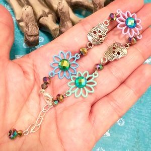 ✅SOLD✅SUGAR SKULL & FLOWER BRACELET